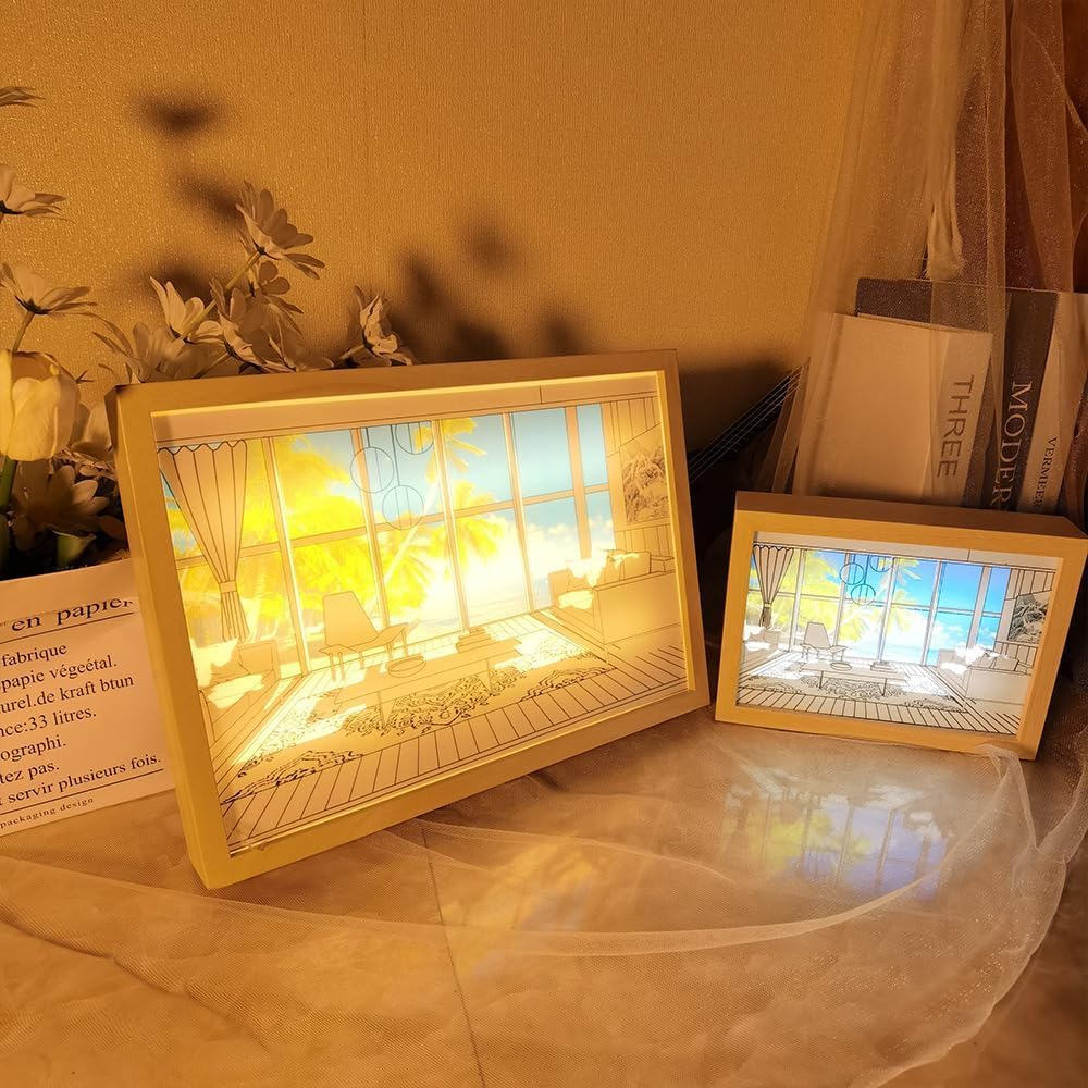 Sunset Lighting Painting Decoration,The Art of Led Glowing Photo Frame,Three-Color Luminous Lighting Acrylic Desktop Art,Large Size Light Up Painting Creative LED Night Light Decor(MultiDesign) Sunset Lighting Painting Decoration,The Art of Led Glowing Photo Frame,Three-Color Luminous Lighting Acrylic Desktop Art,Large Size Light Up Painting Creative LED Night Light Decor(MultiDesign)